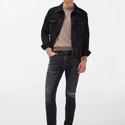 7 For All Mankind Men Skinny Fit Mildly Distressed Light Fade Cotton Jeans-27
