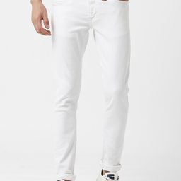 WROGN Men White Solid Slim Fit Mid-Rise Jeans-image-93