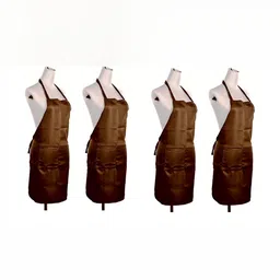 UrbanArts 4-Pcs Brown Aprons With Front Pockets-28