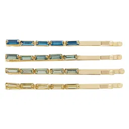 Accessorize Women Set Of 4 Baguette Stone Bobby Pins-29
