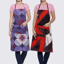 Arrabi Pack of 2 Printed Apron With Pockets-43