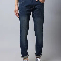 Cantabil Men Blue Solid Regular Fit Light Fade Cotton Jeans-image-77