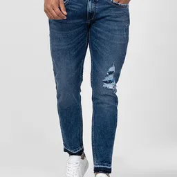 SPYKAR Men Tapered Fit Low Distress Light Fade Stretchable Cotton Jeans-picture-8