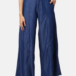 YU by Pantaloons Women Wide Leg Cotton Jeans-picture-15
