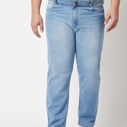 ZUSH Men Plus Size Blue Heavy Fade Stretchable Cotton Jeans-image-59