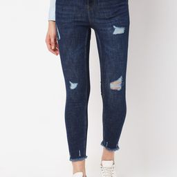 Vero Moda Women Blue Skinny Fit Mildly Distressed Light Fade Jeans-picture-42