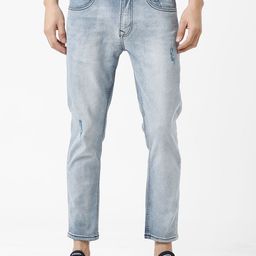 WROGN Men Blue Solid Skinny Fit Mid-Rise Jeans-image-92
