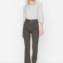 Trendyol Women Charcoal Clean Look Pure Cotton Colored Jeans-image-29