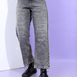 Tokyo Talkies Women Grey Wide Leg Highly Distressed Heavy Fade Jeans-image-65