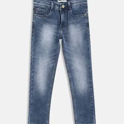Octave Boys Blue Heavy Fade Mid-Rise Cotton Jeans-picture-23