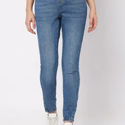 Vero Moda Marquee Collection VMIVY GF MR Women Blue Skinny Fit Light Fade Cotton Jeans-image-75