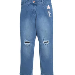 Tiny Girl Girls Blue Mildly Distressed Light Fade Cotton Jeans-image-67