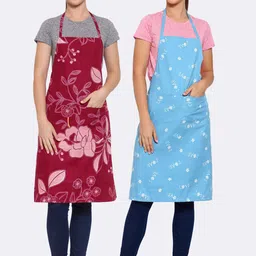 Arrabi Woman Pack of 2 Cotton Blend Apron With Patch Pockets-38