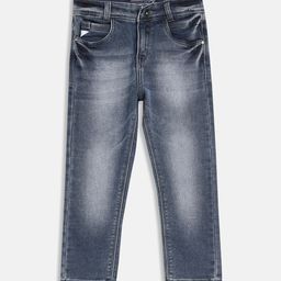 Octave Boys Blue Heavy Fade Mid-Rise Cotton Jeans-picture-22