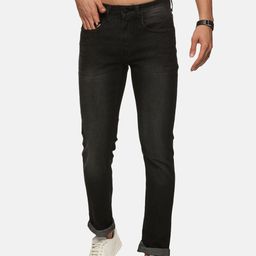 Old Grey Men Black Skinny Fit Light Fade Stretchable Cotton Jeans-picture-18