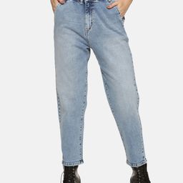 ISU Women Relaxed Fit High-Rise Heavy Fade Paper Bag Jeans-image-29