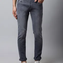 Cantabil Men Grey Solid Light Fade Regular Fit Jeans-image-40