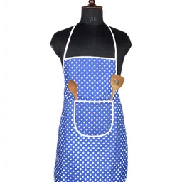 Kuber Industries Blue Printed Waterproof Kitchen Apron-44
