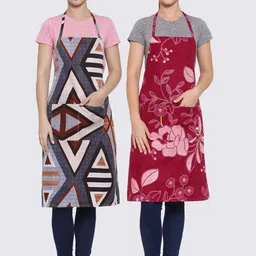 Arrabi Woman Pack of 2 Cotton Blend Apron With 2 Patch Pockets-54