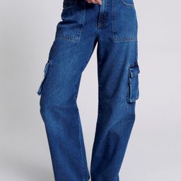 The Roadster Lifestyle Co Women Wide Leg Mid-Rise Cargo Jeans-image-52