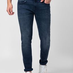 SPYKAR Men Blue & Grey Slim Fit Low-Rise Light Fade Stretchable Jeans-picture-12
