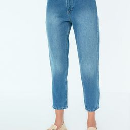 Trendyol Women Blue Pure Cotton Heavy Fade Jeans-image-71