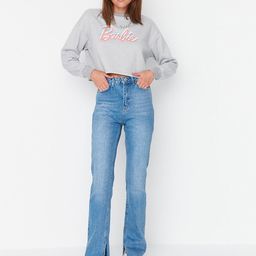 Trendyol Women Navy Blue Light Fade Cotton  Jeans-image-28