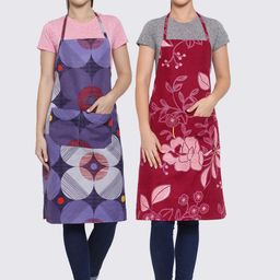 Arrabi Pack Of 2 Multicoloured Printed Aprons-27