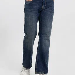 Snitch Men Smart Bootcut Low Distress Light Fade Cotton Stretchable Jeans-picture-2