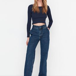 Trendyol Women Clean Look Light Fade Pure Cotton Jeans-image-49