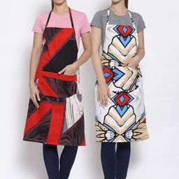 Arrabi Pack of 2 Printed Apron With Pockets-23