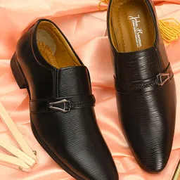 John Karsun Men Black Formal Slip-Ons-image-71