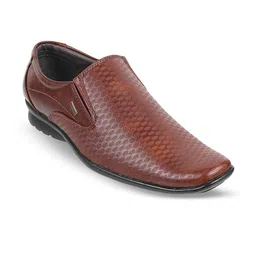 WALKWAY by Metro Men Textured Leather Formal Slip-On Shoes-image-67