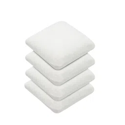 The White Willow Set Of 4 White Solid Square Memory Foam Cushions-5