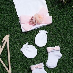 TIPY TIPY TAP Infants Bow Cap With Socks & Mittens-13