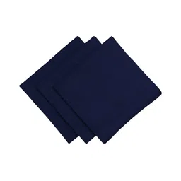 FOVEROS 3 Pcs Navy Blue Cotton Table Napkins-image-52