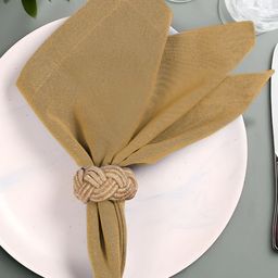 FOVEROS Mustard 4 Pieces Cotton Table Napkins-17