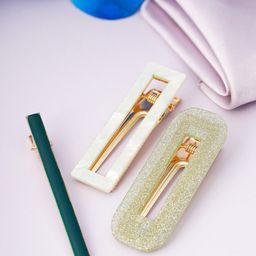 Emmie Women Green & White Set of 3 Embellished Bobby Pins-image-94