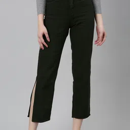 SHOWOFF Women Jean High-Rise Dark Shade Clean Look Acid Wash Cropped Jeans-picture-10