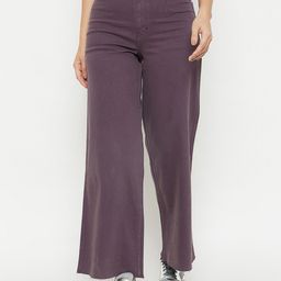 Madame Women Wide Leg Mid-Rise Cotton Jeans-image-50