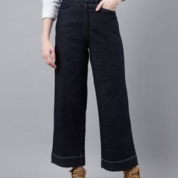 Woodland Women Wide Leg Mid-Rise Stretchable Jeans-image-55