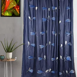 CASA-NEST Blue & White Floral Printed Waterproof Shower Curtain-21