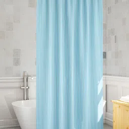 TANLOOMS Teal-Blue Waterproof Shower Curtain-image-5