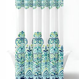 homewards White Printed Waterproof Shower Curtains-34