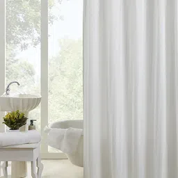 homewards White Solid Water Repellent Shower Curtains-27