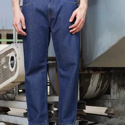 HERE&NOW Blue Men Loose Relaxed Fit Clean Look Pure Cotton Jeans-image-22