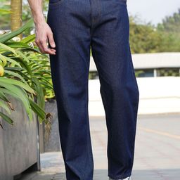 HERE&NOW Blue Men Mid-Rise Loose Relaxed Fit Cotton Jeans-image-43
