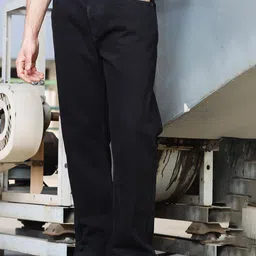 HERE&NOW Black Men Mid-Rise Loose Relaxed Fit Cotton Jeans-picture-18