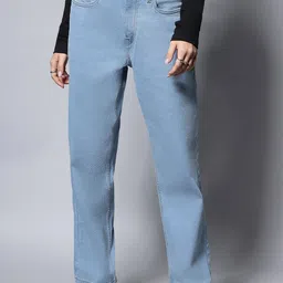High Star Stretch Dad Fit Clean Look Jeans-image-14