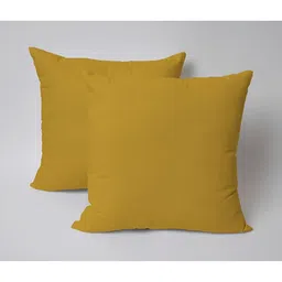 SKANDA FAB Mustard Yellow 2 Pieces Pure Cotton Sofa Cushions-18
